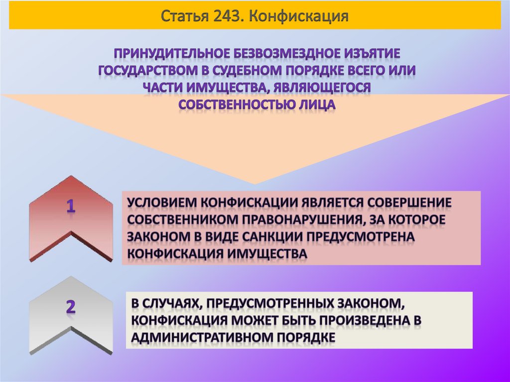 Статья 243. Конфискация