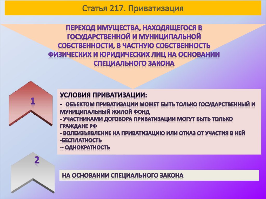 Статья 217. Приватизация