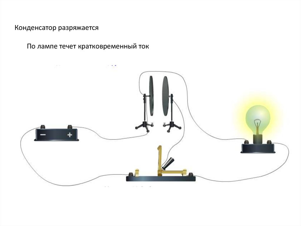 Конденсатор разряжается