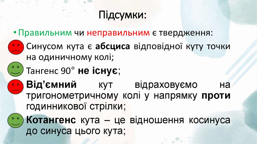 Підсумки: