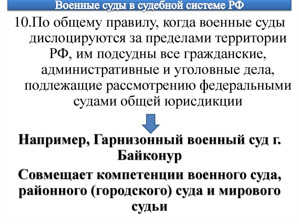 Военные суды в судебной системе РФ