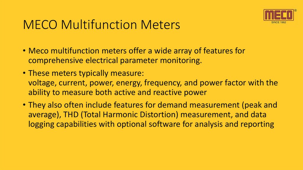 MECO Multifunction Meters