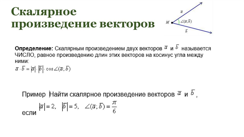 Скалярное произведение векторов