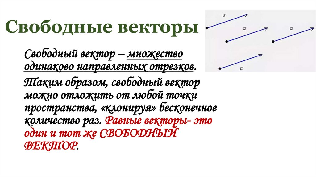 Свободные векторы