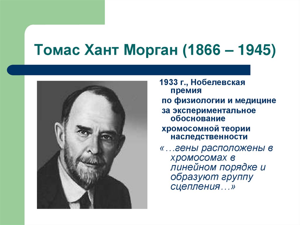 Томас Хант Морган (1866 – 1945)