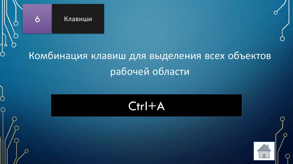 Комбинация клавиш для выделения всех объектов рабочей области