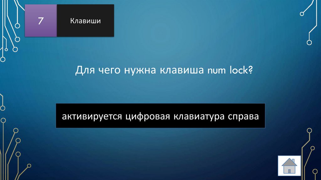 Для чего нужна клавиша num lock?