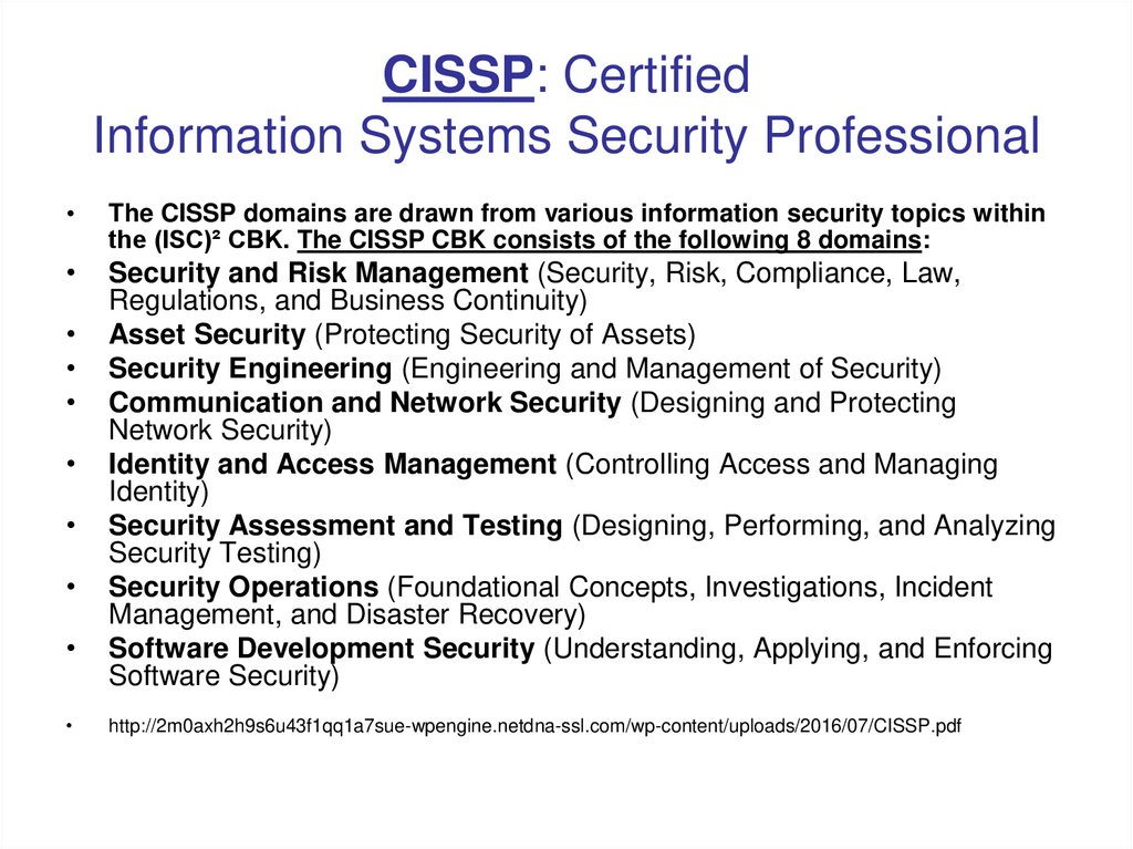 CISSP: Certified Information Systems Security Professional
