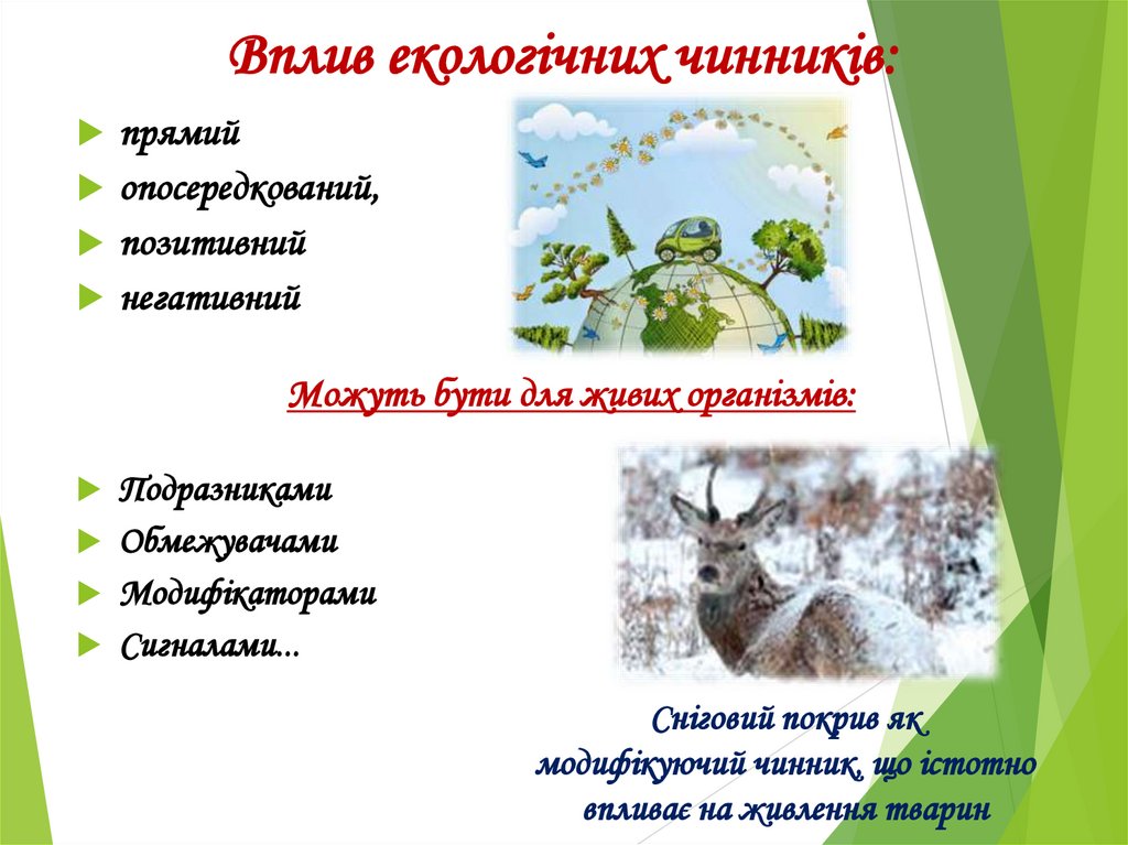 Вплив екологічних чинників: