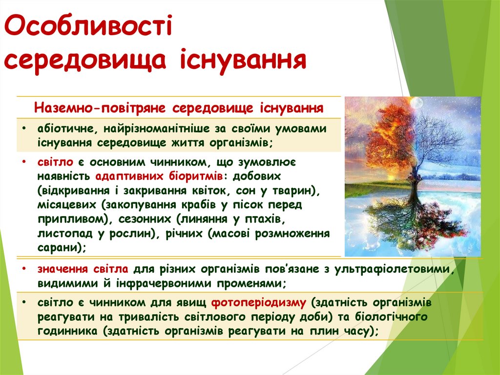 Особливості середовища існування