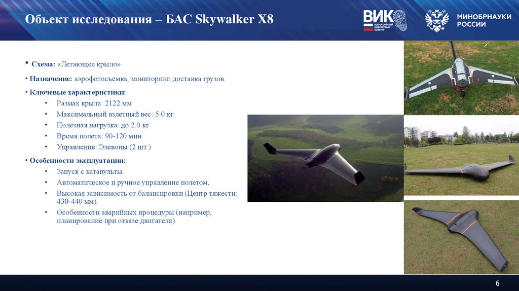 Объект исследования – БАС Skywalker X8