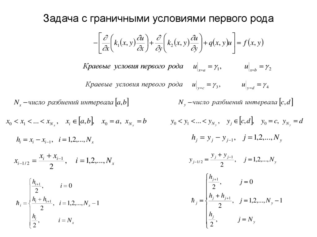 Задача с граничными условиями первого рода