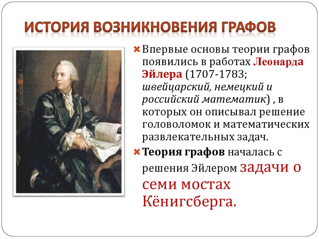 История возникновения графов