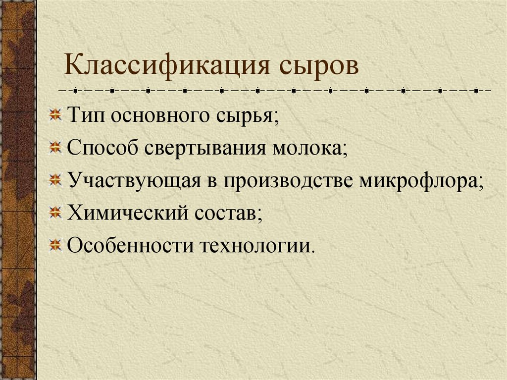 Классификация сыров