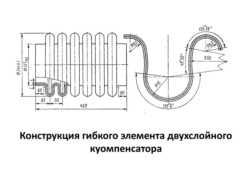 Конструкция гибкого элемента двухслойного куомпенсатора