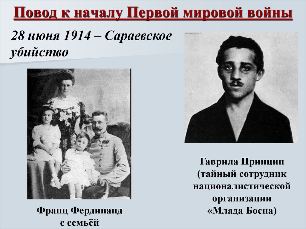 Повод к началу Первой мировой войны