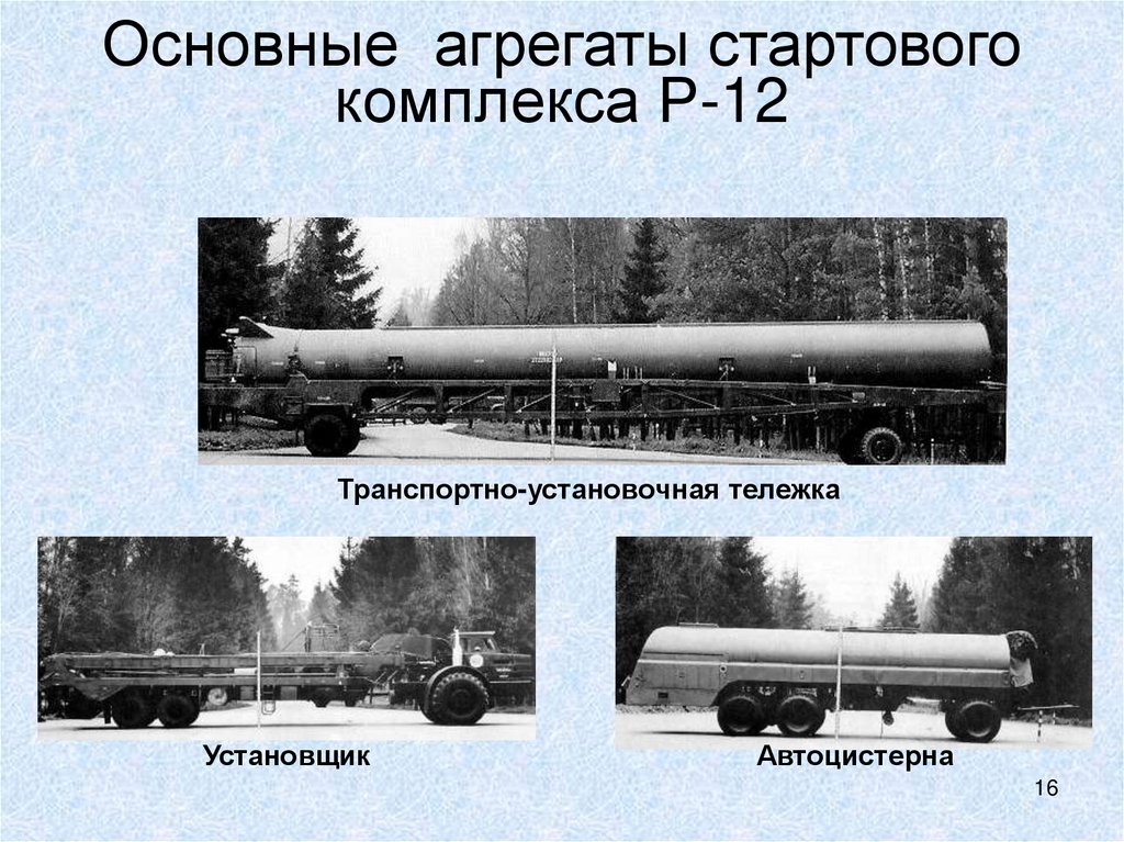 Основные агрегаты стартового комплекса Р-12