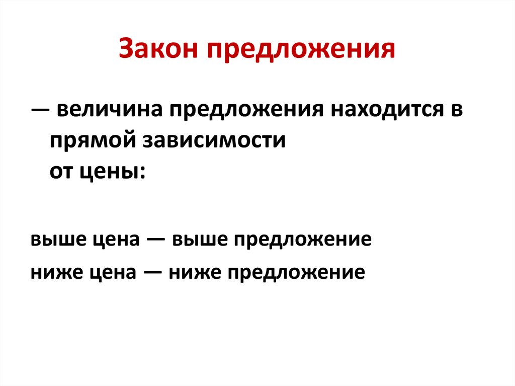 Закон предложения