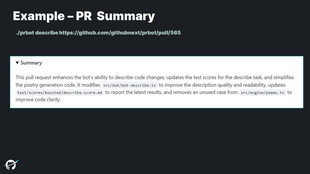 Example – PR Summary