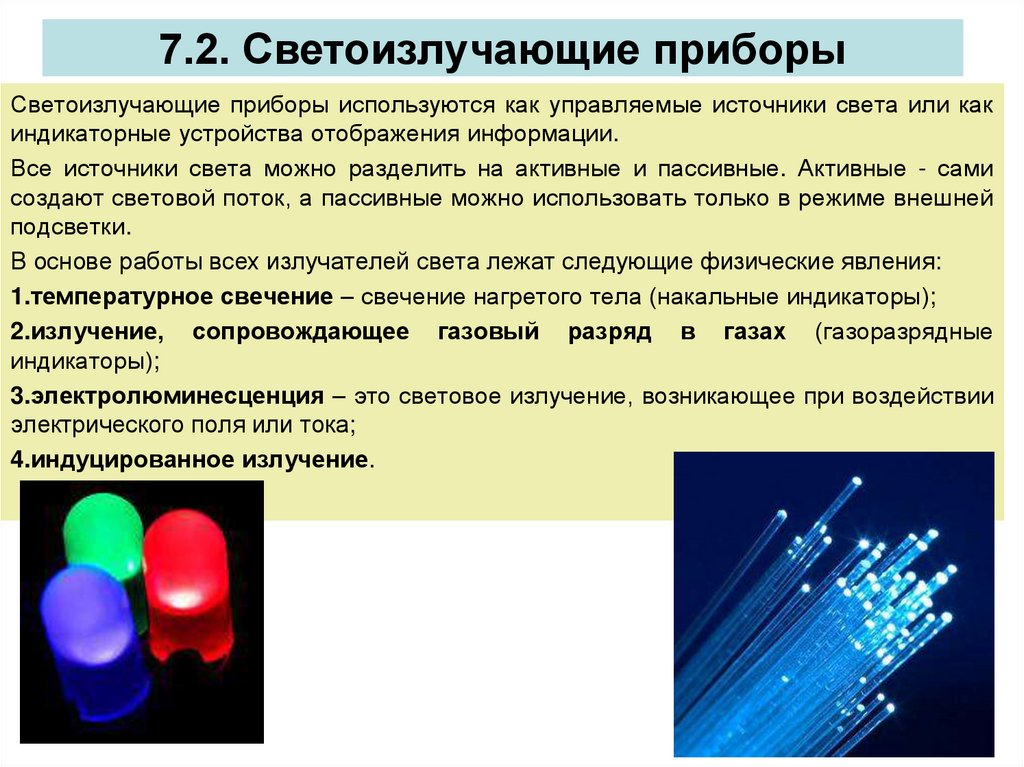 7.2. Светоизлучающие приборы