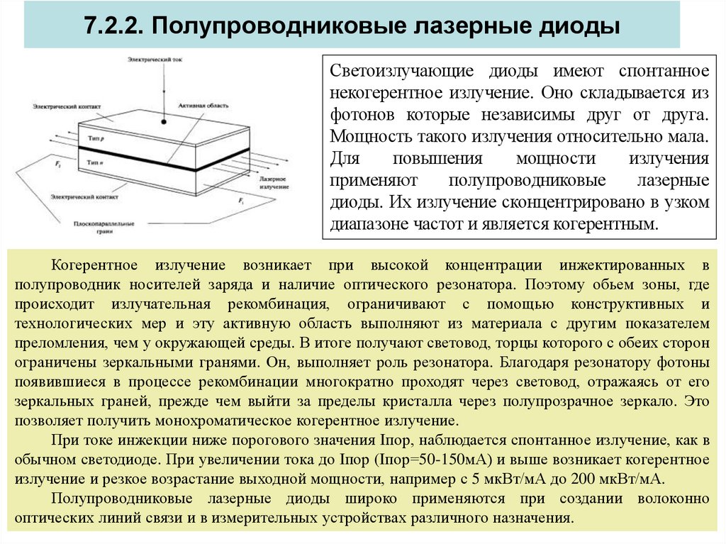 7.2.2. Полупроводниковые лазерные диоды