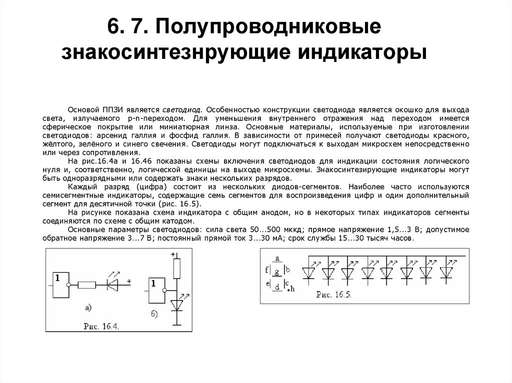 6. 7. Полупроводниковые знакосинтезнрующие индикаторы