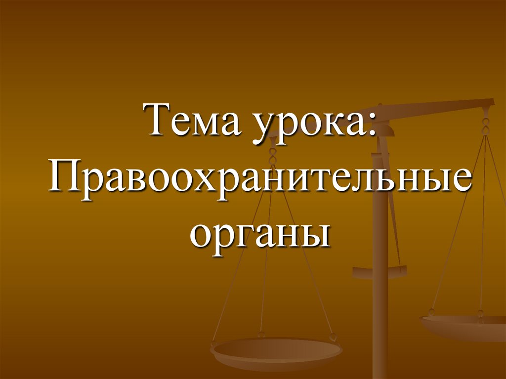 Тема урока: Правоохранительные органы