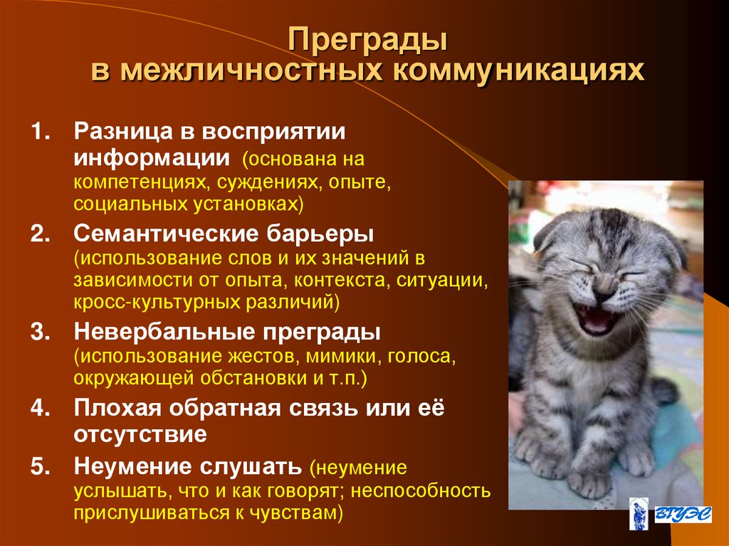 Преграды в межличностных коммуникациях