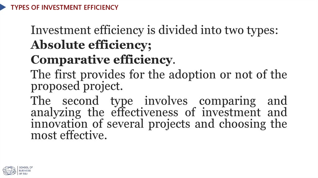 Types of investment efficiency