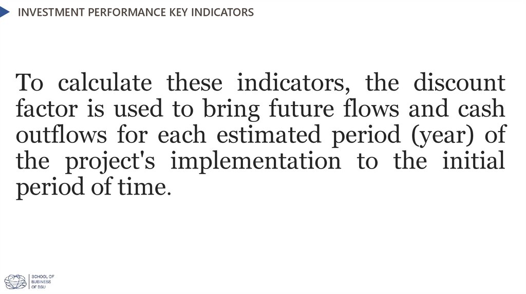 Investment performance key indicators