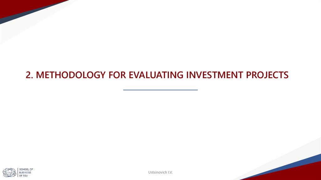 2. Methodology for evaluating investment projects