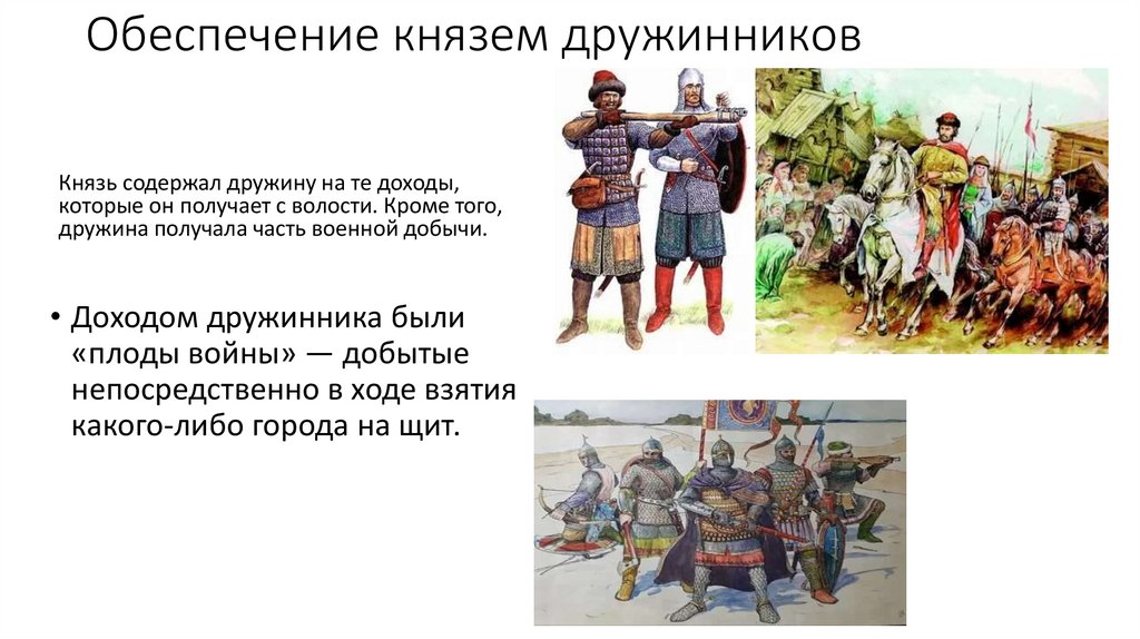 Обеспечение князем дружинников
