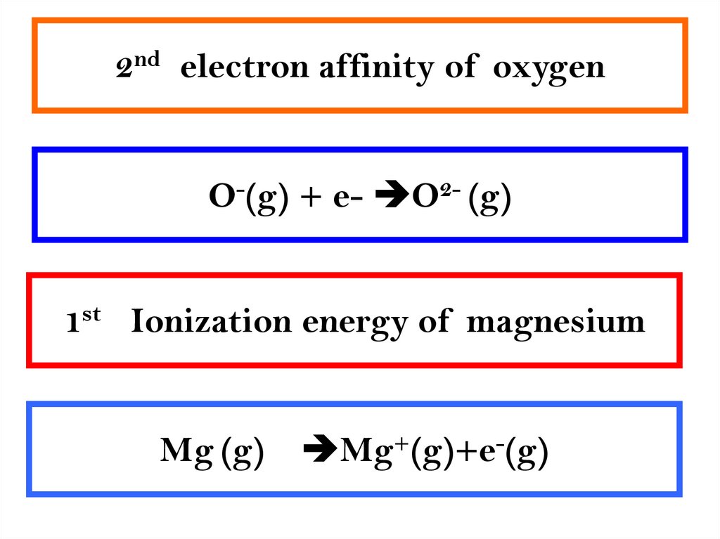 2nd electron affinity of oxygen
