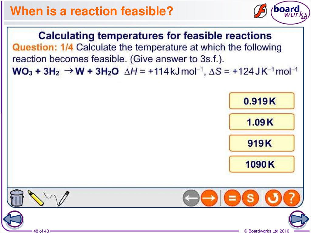 When is a reaction feasible?