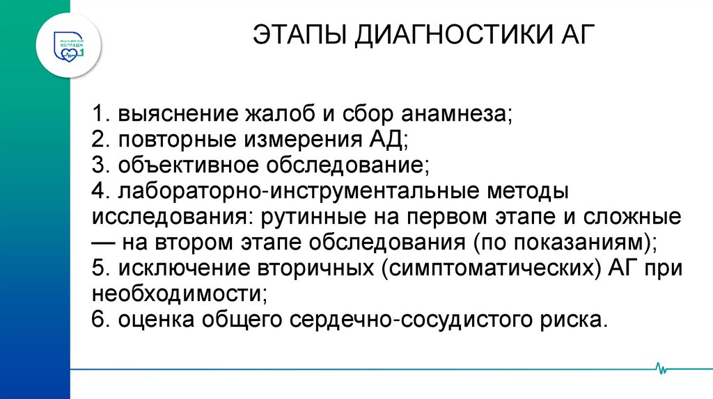 ЭТАПЫ ДИАГНОСТИКИ АГ