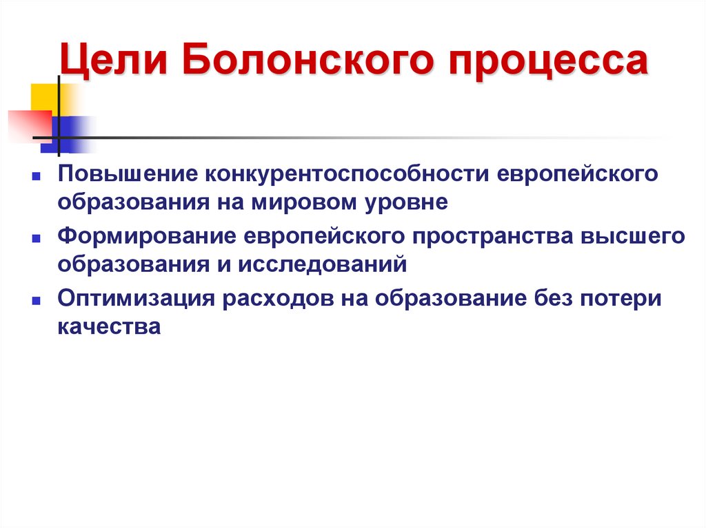 Цели Болонского процесса