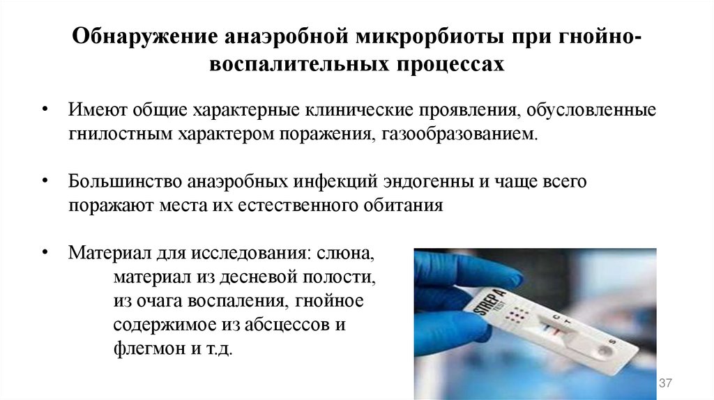 Обнаружение анаэробной микрорбиоты при гнойно-воспалительных процессах