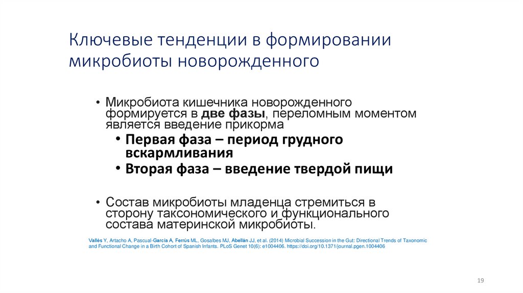 Ключевые тенденции в формировании микробиоты новорожденного