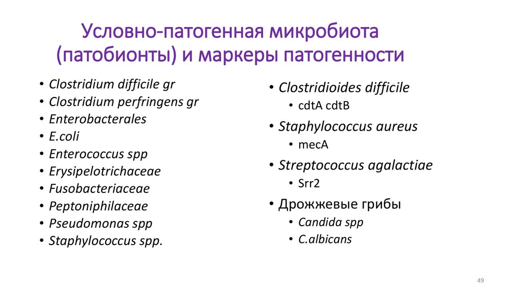 Условно-патогенная микробиота (патобионты) и маркеры патогенности