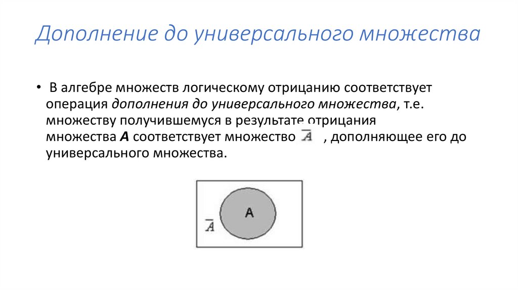 Дополнение до универсального множества