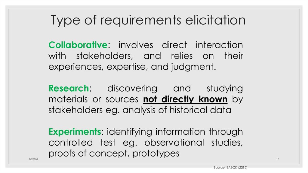 Type of requirements elicitation