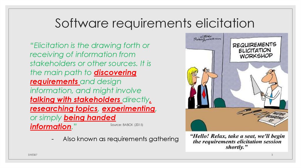 Software requirements elicitation