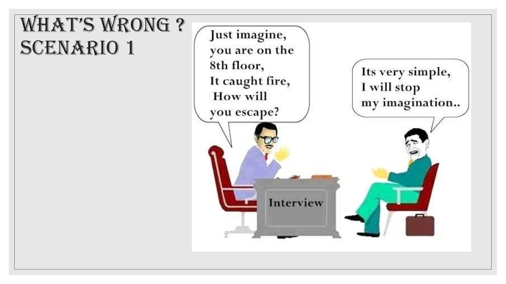 What’s wrong ? Scenario 1