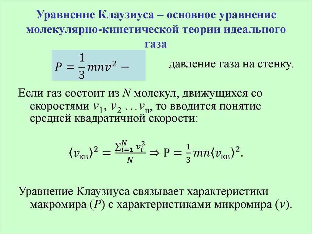 Законы идеального газа