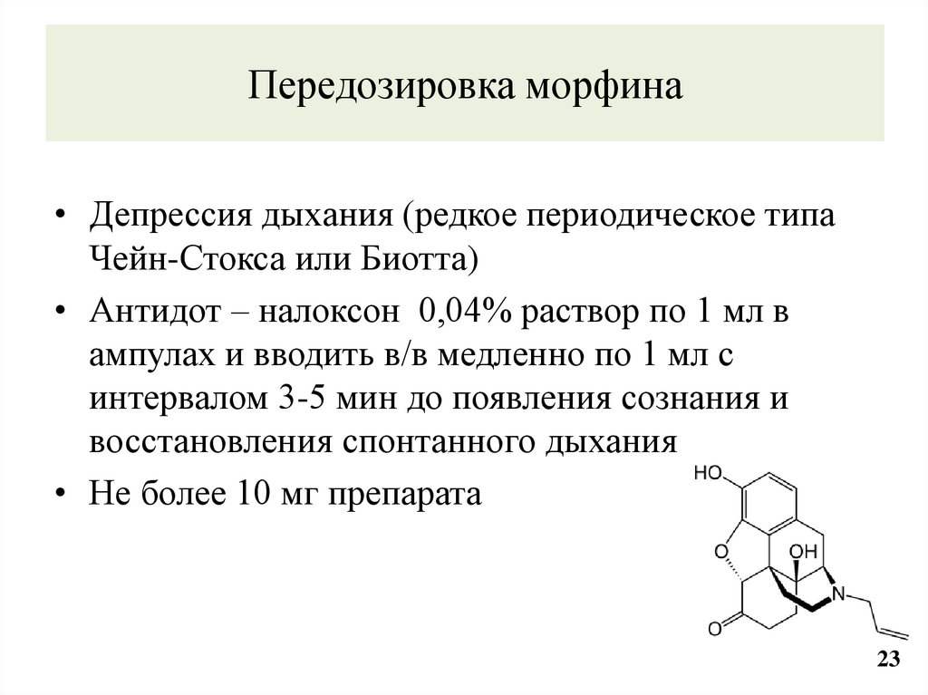 Передозировка морфина
