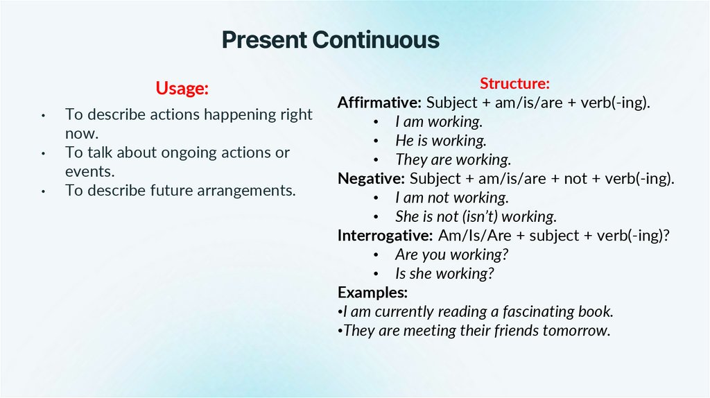 Present Continuous