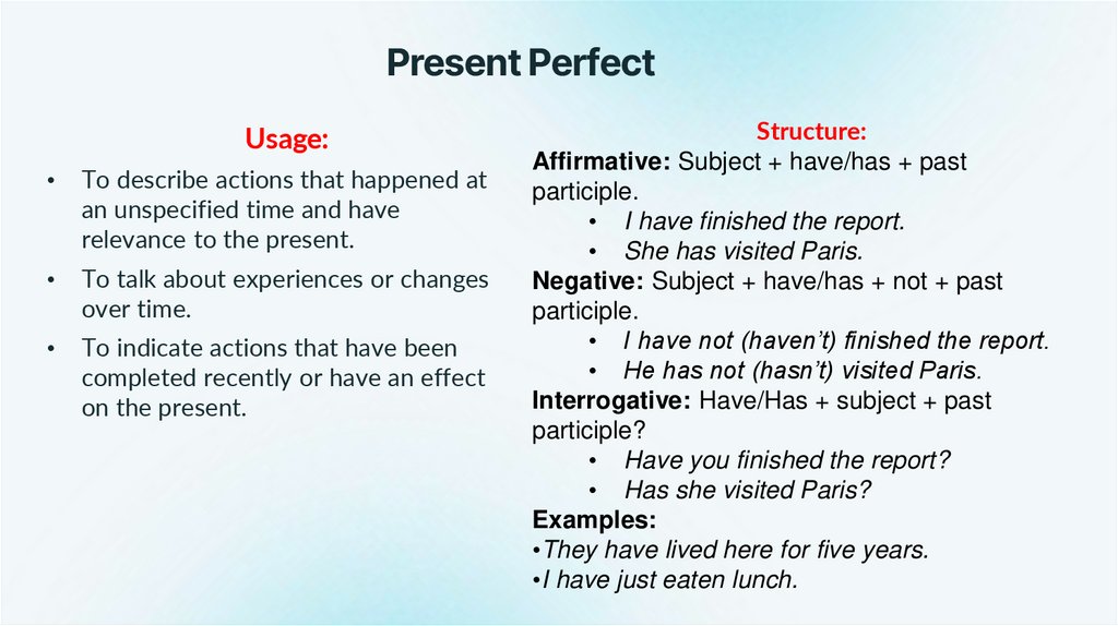 Present Perfect