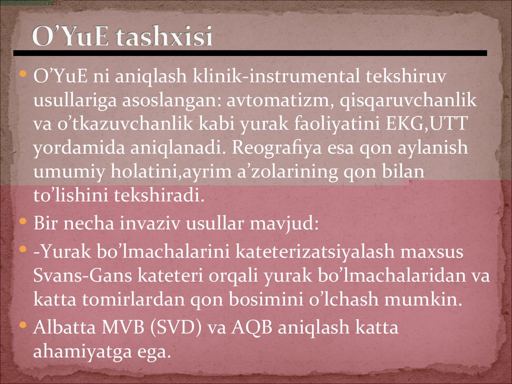 O’YuE tashxisi