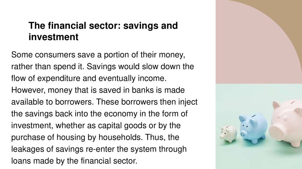The financial sector: savings and investment