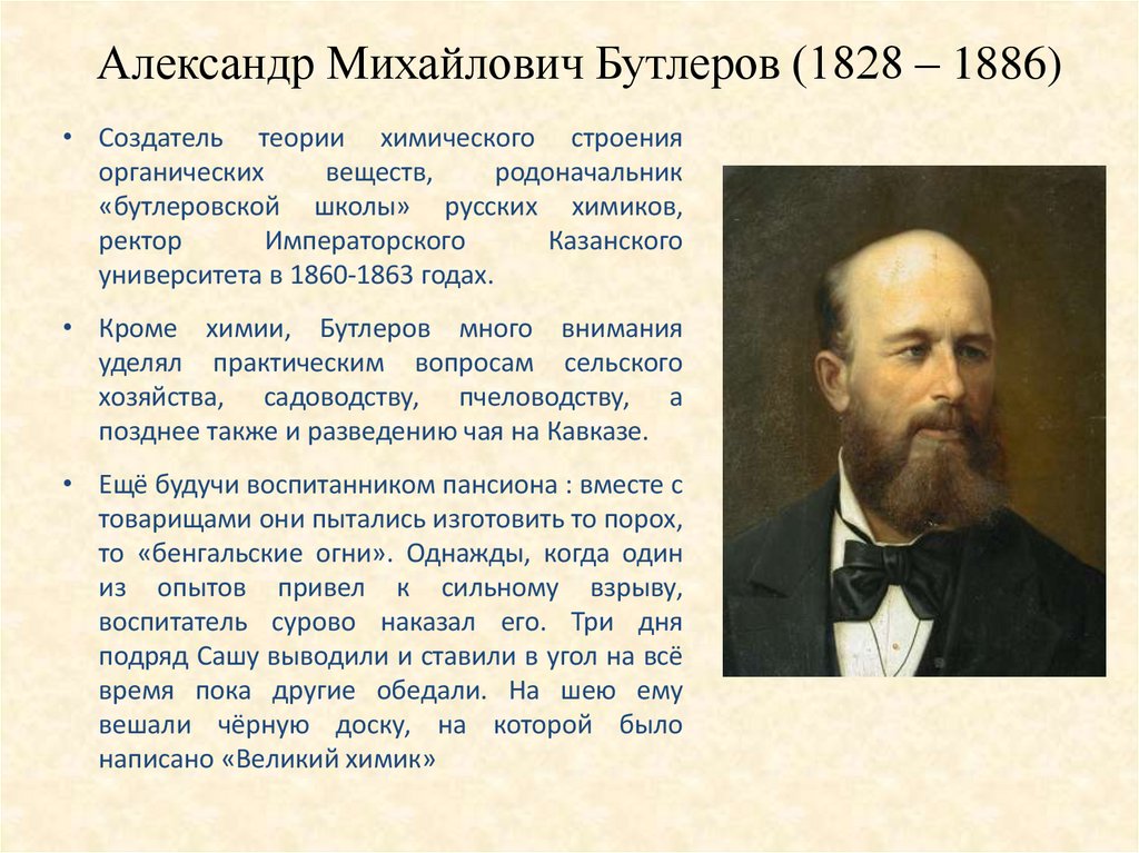 Александр Михайлович Бутлеров (1828 – 1886)